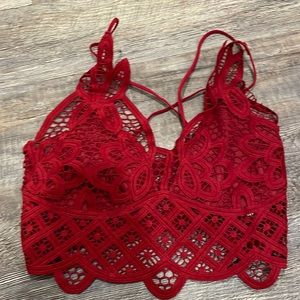 Red Laced Bra